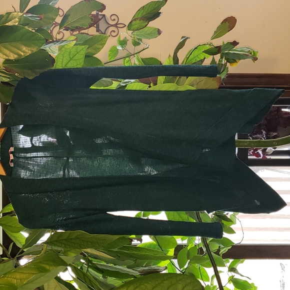 Candies Knit Open Front Cardigan Green Black XS - Picture 10 of 10